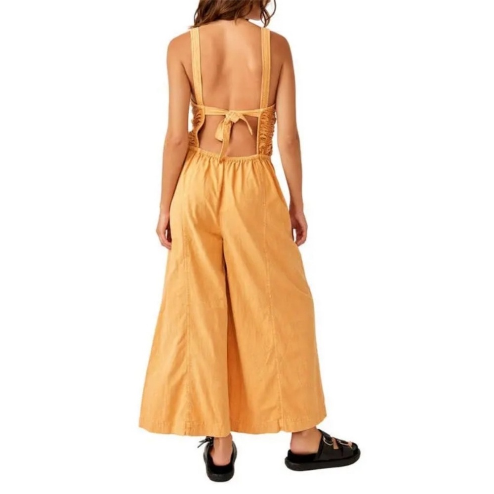 Free People Forever and Always Ruched One Piece Jumpsuit in Melo Pearl - Picture 3 of 8